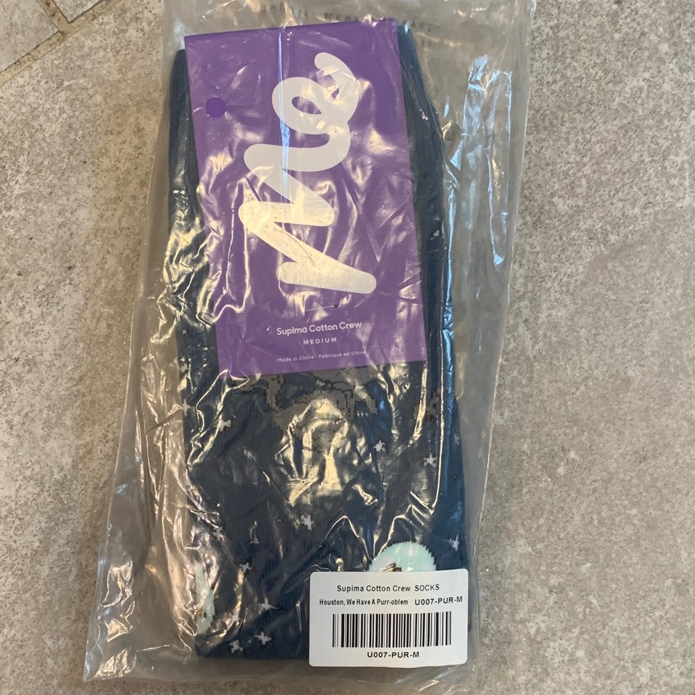 Meundies Supima Cotton Crew Medium NWT Sealed in Original Packaging Astro Cat